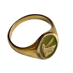 Miansai Men's Ring - Ma'at Gold Vermeil and Sage Enamel Size 10 MSRP $185